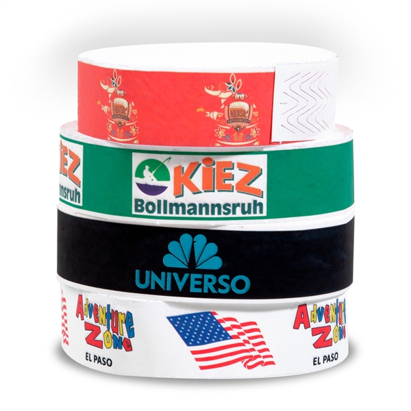 Custom full-color Tyvek event wristbands with tamper-evident adhesive closure.... from ASI 62088 IDProductsource