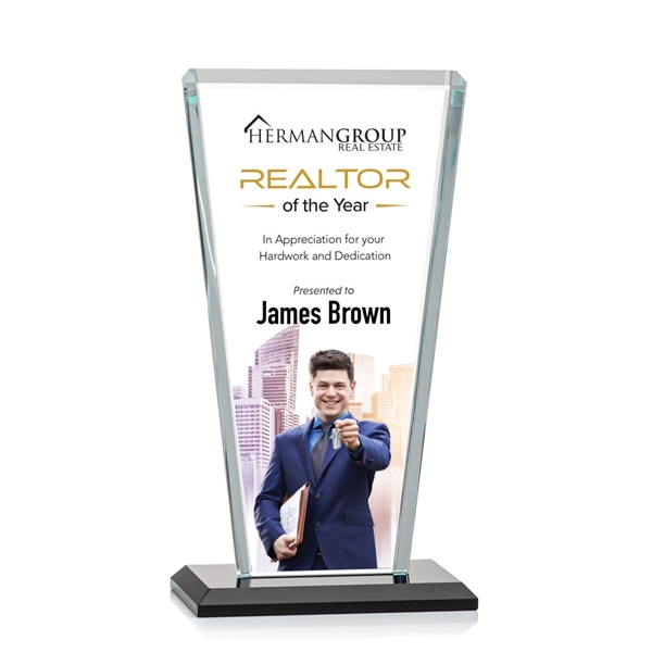 Our extraordinary beveled Starfire angular award is combined with ebony optical... from ASI 84592 St Regis Group / St Regis