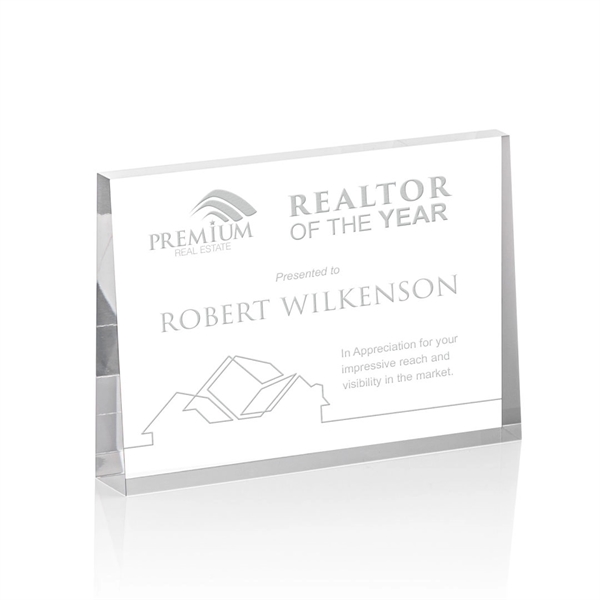 The Lansing Award is a thick freestanding acrylic award that tapers... from ASI 84592 St Regis Group / St Regis