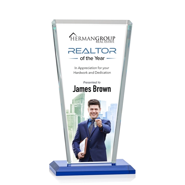 Our extraordinary beveled Starfire angular award is combined with sapphire optical... from ASI 84592 St Regis Group / St Regis