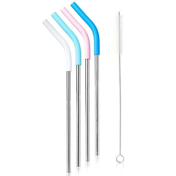 4-piece stainless steel straw pack with brush.... from ASI 39552 BEL Promo
