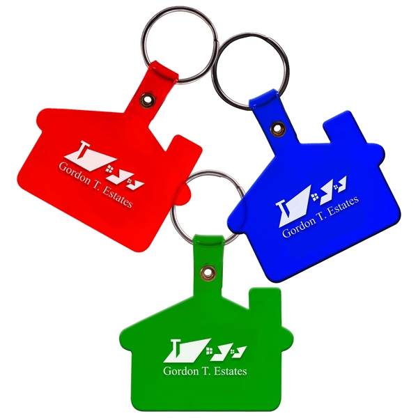 2.15" x 1.5" house-shaped soft plastic house-shaped key tag with split... from ASI 62088 IDProductsource