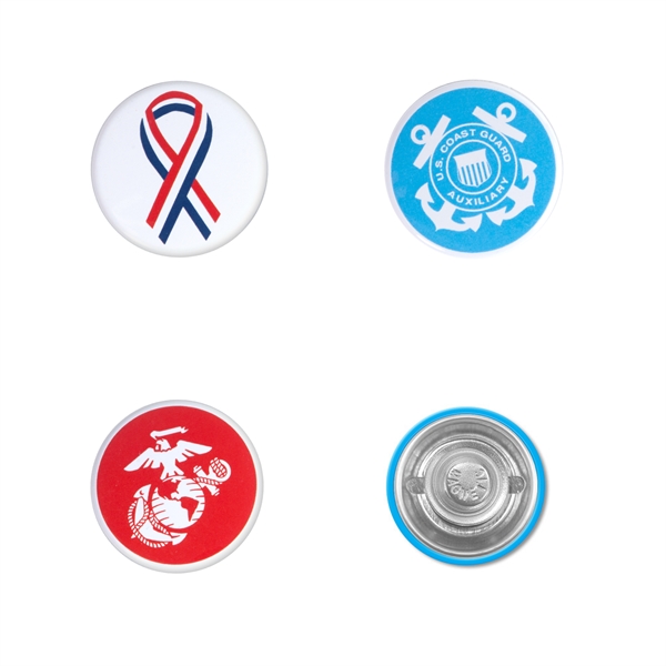 1.25" round celluloid button with magnetic closure and digital imprint. Made... from ASI 62088 IDProductsource