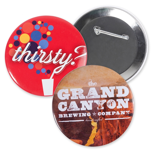 3" round celluloid button with safety pin back and full color... from ASI 62088 IDProductsource