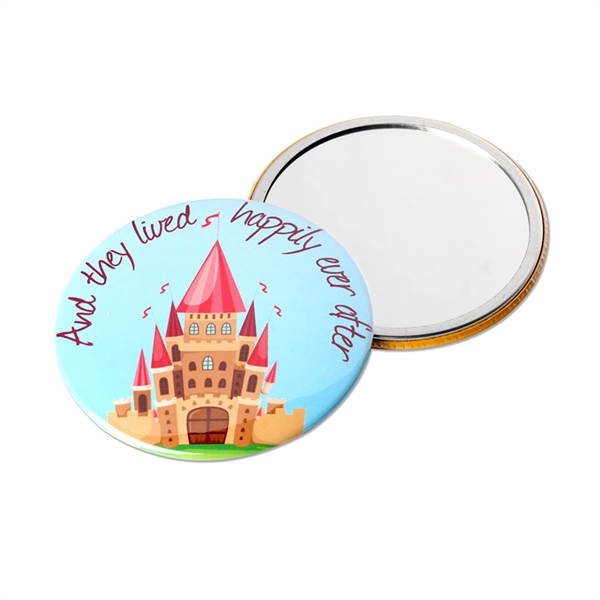 3" round celluloid button with mirror.... from ASI 62088 IDProductsource