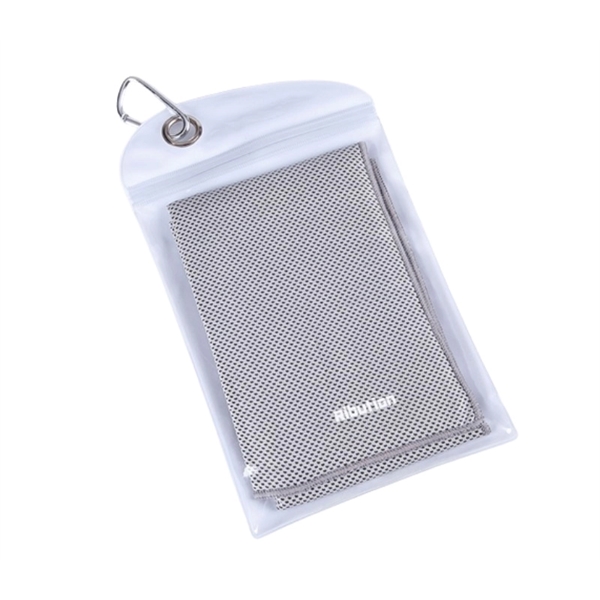 Cooling quick dry hand towel in sealed polybag with carabiner +... from ASI 37218 Athena Promo (tm)