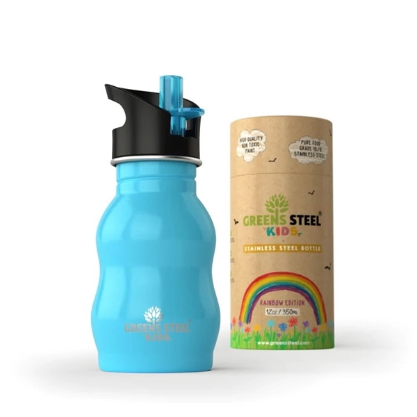 Single Wall Stainless Steel kids water bottle by Greens Steel.... from ASI 72657 Active Life Promo / Apres Ski