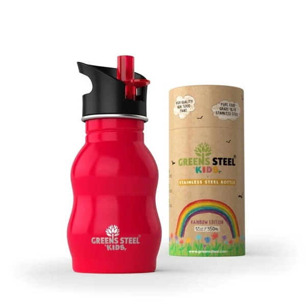 Single Wall Stainless Steel kids water bottle by Greens Steel.... from ASI 72657 Active Life Promo / Apres Ski