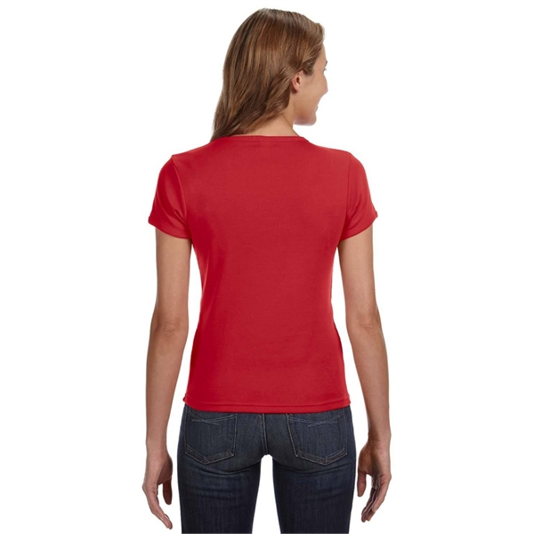 Anvil ladies' 1x1 baby rib scoop t-shirt made of preshrunk 100%... from ASI 34063 alphabroder