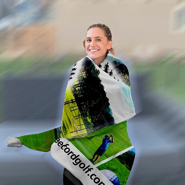 60" x 50" 300GSM polyester microfiber fleece blanket.... from ASI 62660 Innovation Line