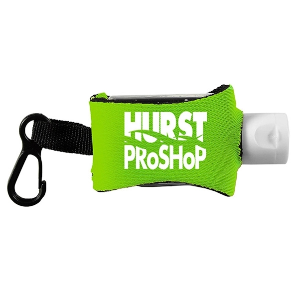 .5 ounce flip-top bottle of gel hand sanitizer in neoprene holder... from ASI 62660 Innovation Line