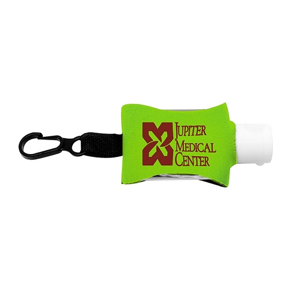 .5 ounce flip-top bottle of gel hand sanitizer in neoprene holder... from ASI 62660 Innovation Line
