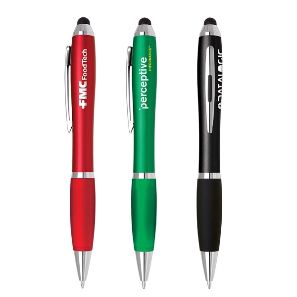 Twist action plastic stylus pen in bold color barrel and color... from ASI 68190 Lungsal / Lungsal