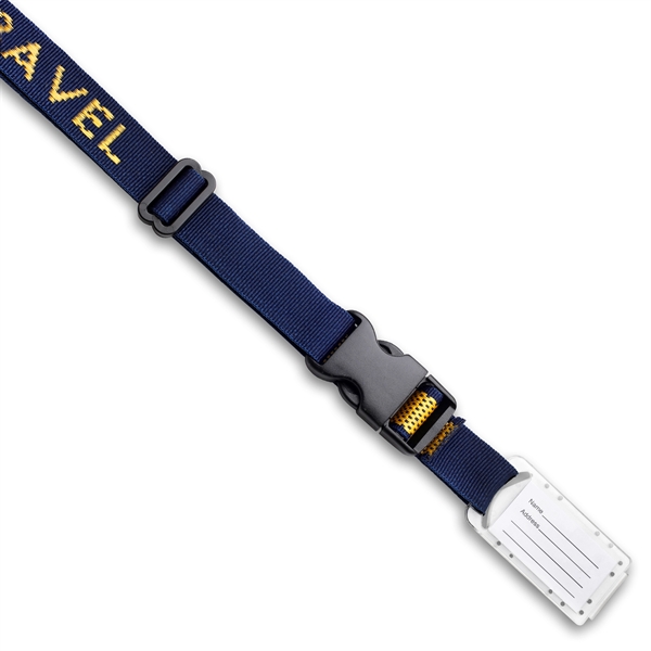 Adjustable polypropylene luggage strap with side release buckle and ID tag;... from ASI 92980 WOV-IN® / Universal Strap/Wov-In Line