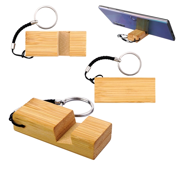 Bamboo Phone Stand Keychain... from ASI 30208 A P Specialties / AP Specialties
