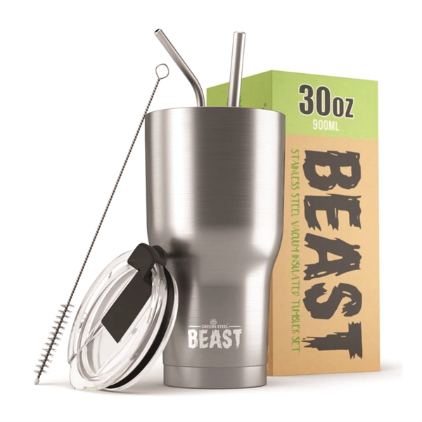 Reusable Stainless Steel Double Insulated Coffee Tumbler With Straw.... from ASI 72657 Active Life Promo / Apres Ski