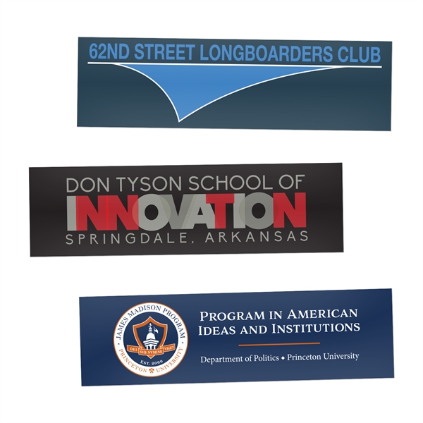 Rectangle-shaped water-resistant sticker. Individually cut, UV resistant, printed on 70lb. 4mil... from ASI 62088 IDProductsource