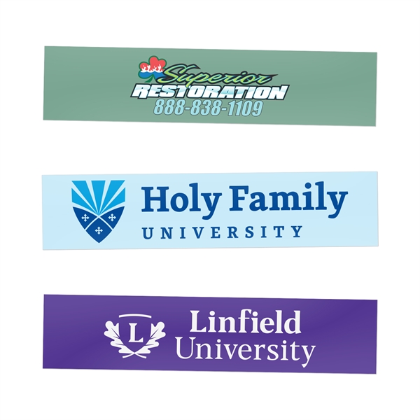 Rectangle-shaped water-resistant sticker. Individually cut, UV resistant, printed on 70lb. 4mil... from ASI 62088 IDProductsource