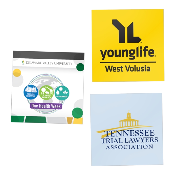 Square-shaped water-resistant sticker. Individually cut, UV resistant, printed on 70lb. 4mil... from ASI 62088 IDProductsource