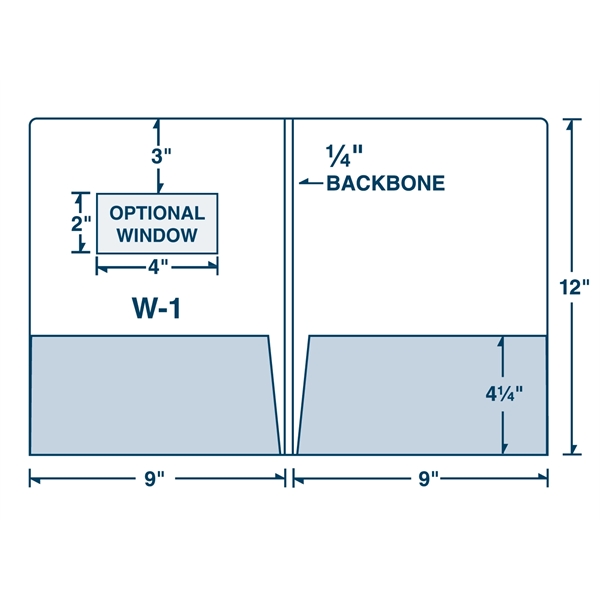 Double score backbone 9" x 12" presentation folder with 1/4" backbone... from ASI 32050 Admore / Admore®