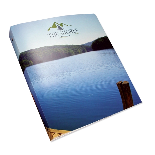 Three-ring laminated paper binder with two 4-1/4" pockets, printed in full... from ASI 32050 Admore / Admore®