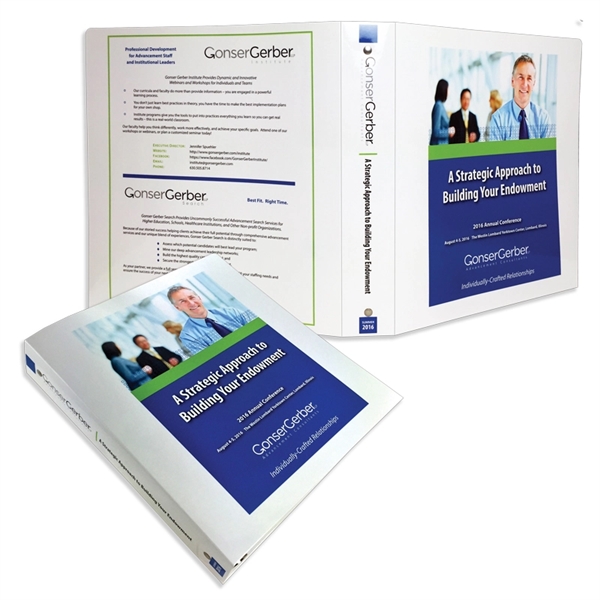 Three-ring laminated paper binder with two 4-1/4" pockets, printed in full... from ASI 32050 Admore / Admore®