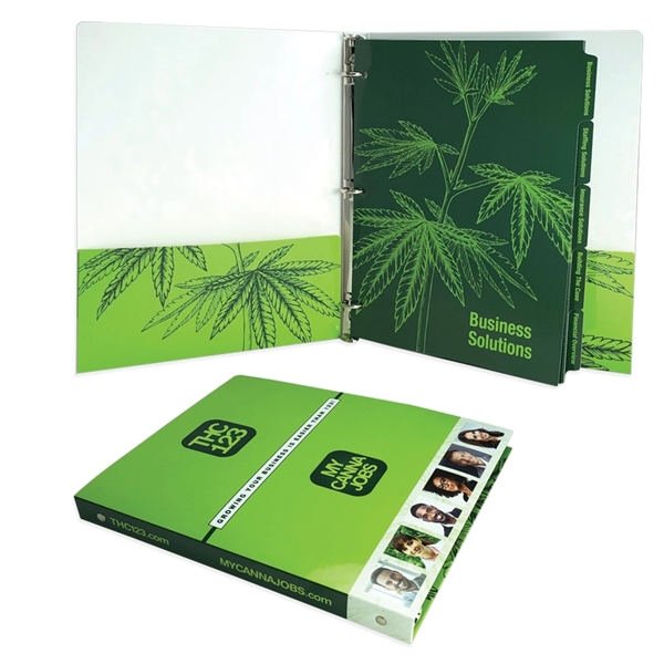 Three-ring laminated paper binder with two 4-1/4" pockets, printed in full... from ASI 32050 Admore / Admore®