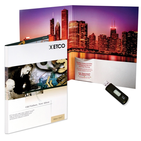 Presentation folder with backbone & flash drive compartment... from ASI 32050 Admore / Admore®