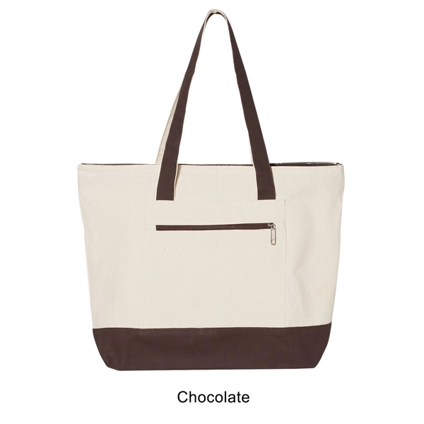 12 oz. Heavy Cotton Two Tone Zippered Tote Bag... from ASI 41511 Brainchild USA Inc / BrainChild Gift Club