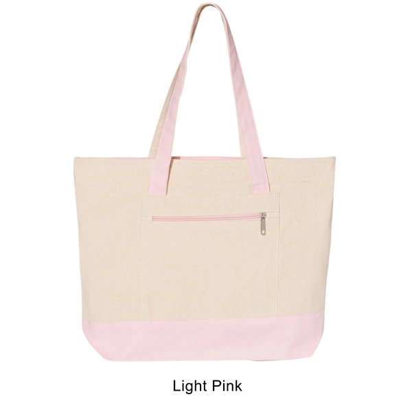 12 oz. Heavy Cotton Two Tone Zippered Tote Bag... from ASI 41511 Brainchild USA Inc / BrainChild Gift Club