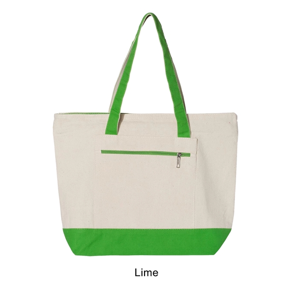 12 oz. Heavy Cotton Two Tone Zippered Tote Bag... from ASI 41511 Brainchild USA Inc / BrainChild Gift Club