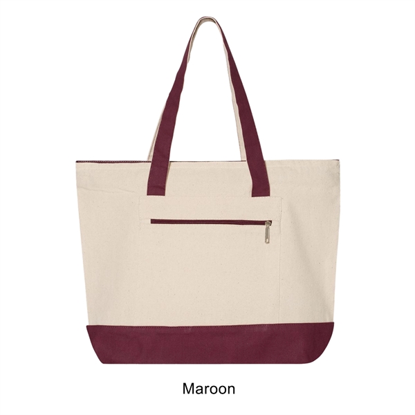 12 oz. Heavy Cotton Two Tone Zippered Tote Bag... from ASI 41511 Brainchild USA Inc / BrainChild Gift Club
