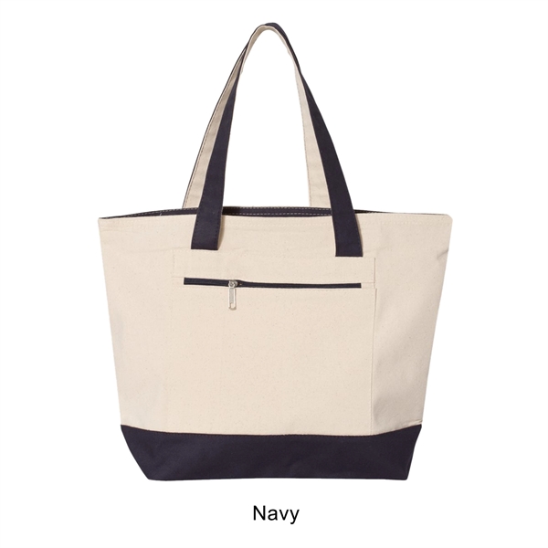 12 oz. Heavy Cotton Two Tone Zippered Tote Bag... from ASI 41511 Brainchild USA Inc / BrainChild Gift Club