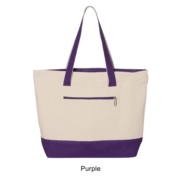 12 oz. Heavy Cotton Two Tone Zippered Tote Bag... from ASI 41511 Brainchild USA Inc / BrainChild Gift Club