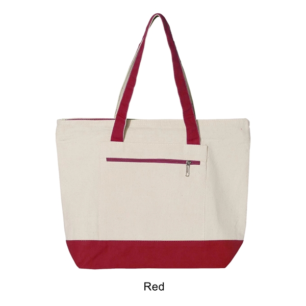 12 oz. Heavy Cotton Two Tone Zippered Tote Bag... from ASI 41511 Brainchild USA Inc / BrainChild Gift Club