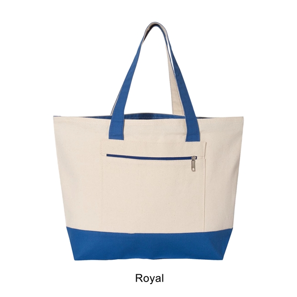 12 oz. Heavy Cotton Two Tone Zippered Tote Bag... from ASI 41511 Brainchild USA Inc / BrainChild Gift Club