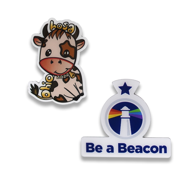 3/4", 1", 1.25", 1.5" or 2" offset printed direct lapel pins... from ASI 62088 IDProductsource