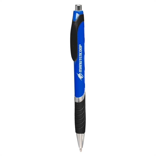 Ergonomically designed click-action ballpoint pen with rubber grip.... from ASI 39552 BEL Promo