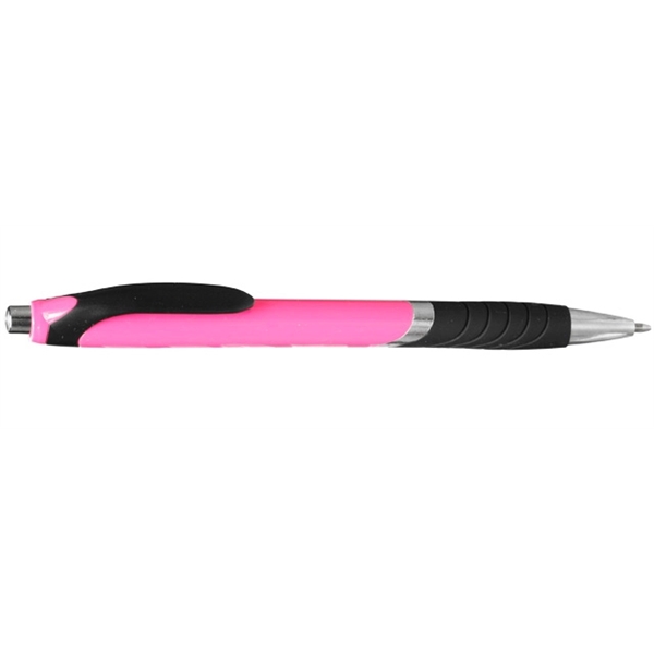 Ergonomically designed click-action ballpoint pen with rubber grip.... from ASI 39552 BEL Promo