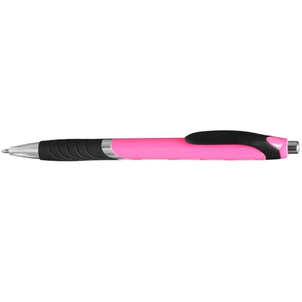 Ergonomically designed click-action ballpoint pen with rubber grip.... from ASI 39552 BEL Promo
