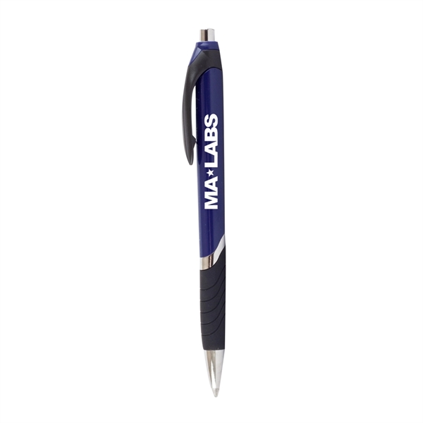 Ergonomically designed click-action ballpoint pen with rubber grip.... from ASI 39552 BEL Promo
