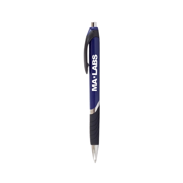 Ergonomically designed click-action ballpoint pen with rubber grip.... from ASI 39552 BEL Promo