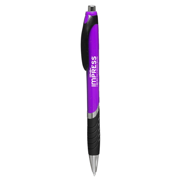 Ergonomically designed click-action ballpoint pen with rubber grip.... from ASI 39552 BEL Promo