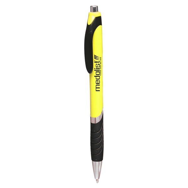 Ergonomically designed click-action ballpoint pen with rubber grip.... from ASI 39552 BEL Promo