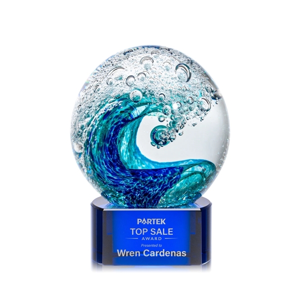 The magnificent Surfside Artglass award features a beautiful crashing blue wave... from ASI 84592 St Regis Group / St Regis
