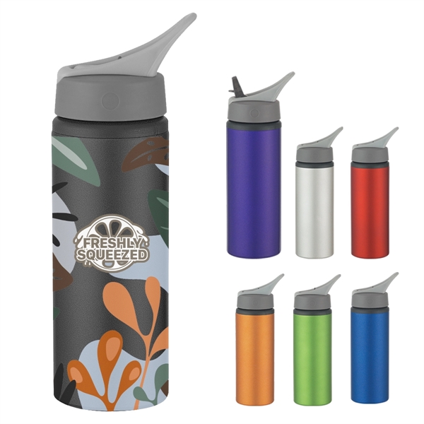 Aluminum 25-ounce bike bottle with screw-on lid and integrated handle.... from ASI 61125 Hit Promotional Products / Hit®