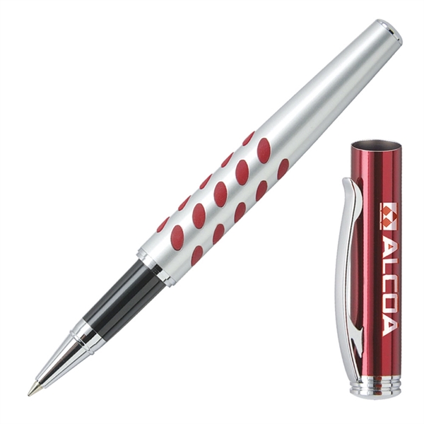 Solid brass cap-off rollerball pen with a matte silver barrel with... from ASI 68190 Lungsal / Lungsal