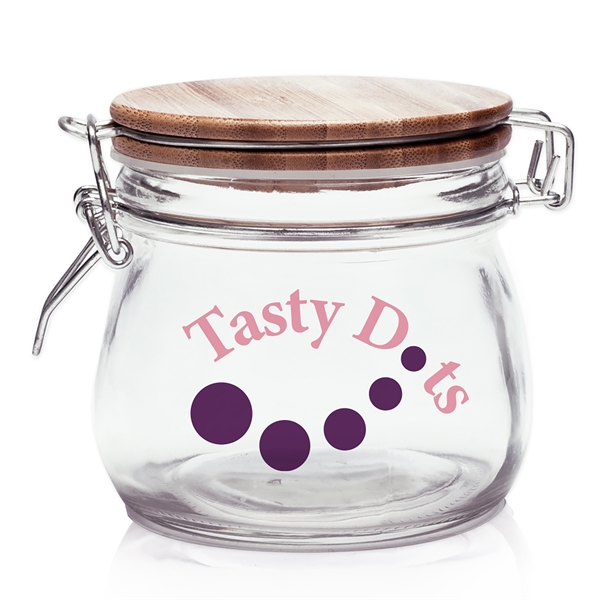 16-ounce glass storage jar with wooden clamp lid and rubber seal... from ASI 62088 IDProductsource
