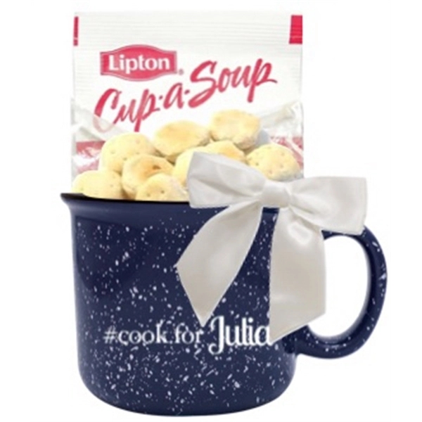 Cup of Soup in 14 oz Blue Mug wrapped with soup... from ASI 89971 Stuff A Mug