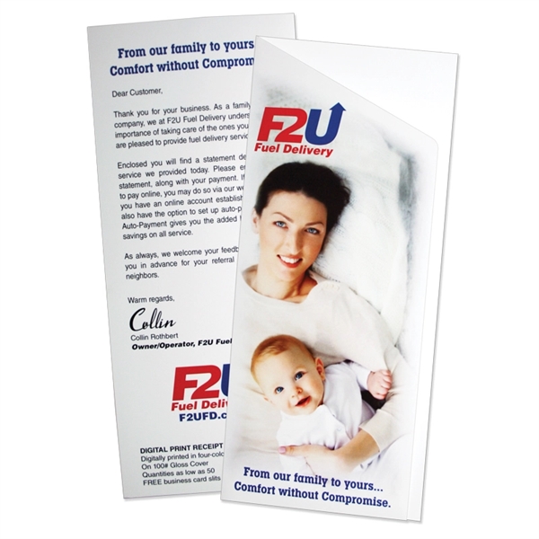 Full color digital print receipt holder 4" x 9"... from ASI 32050 Admore